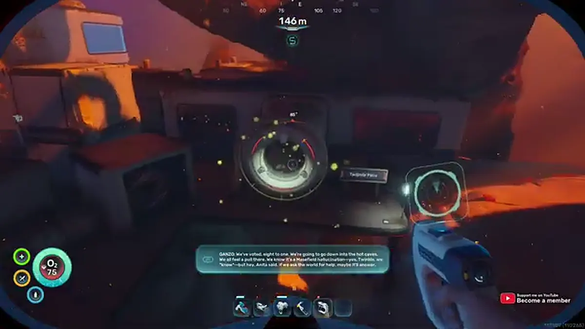 A NOA signal log screen used to choose the next Subnautica 2 story route